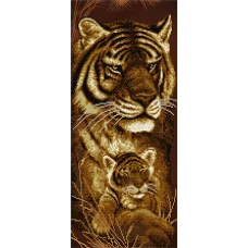 АХ2-066 Мамина любовь Тигры. (серия Элит). Схема для вышивки бисером. А-Строчка