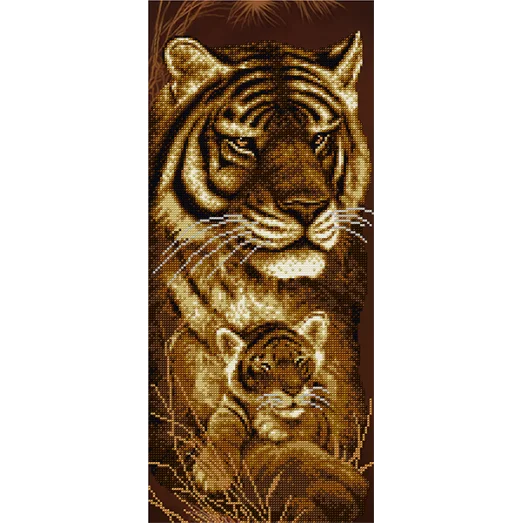АХ2-066 Мамина любовь Тигры. (серия Элит). Схема для вышивки бисером. А-Строчка
