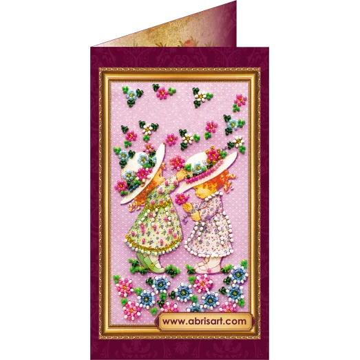 АО-016 С днем рождения-2. Набор-открытка для вышивки бисером Абрис Арт