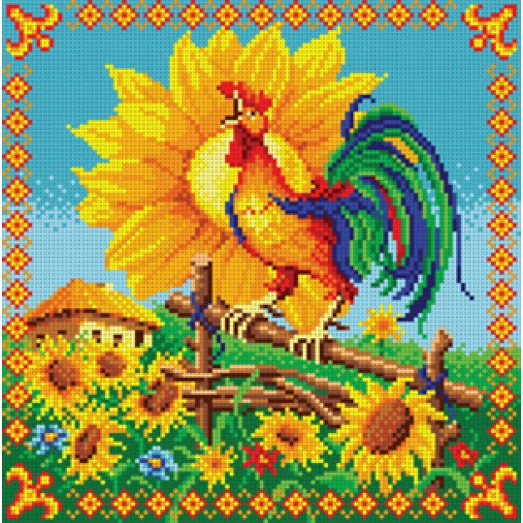 БИС-8814 Петух. Схема для вышивки бисером Арт Лар