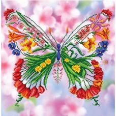 БИС-7814н Цветочная бабочка. Набор для вышивки бисером Арт Лар