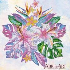 АС-353 Тропические цветы. Схема на художественном холсте Абрис Арт