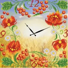 ЧКБ-3001 Часы. Петриковская роспись. Схема для вышивки бисером ТМ Маричка
