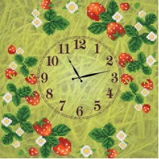 ЧКБ-3005 Часы. Клубничка. Схема для вышивки бисером ТМ Маричка