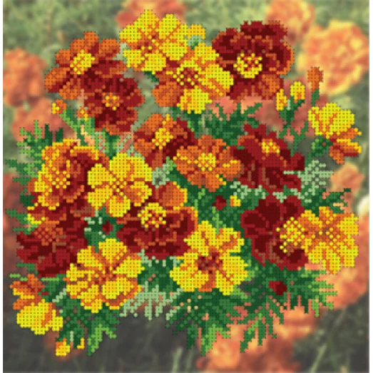 БИС-2915 Бархатцы. Схема для вышивки бисером Арт Лар