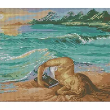 А-043 Девушка и море. Схема для вышивки бисером ТМ Орхидея