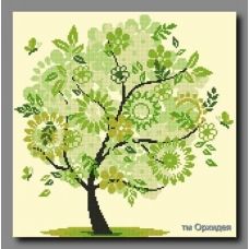 ОСЧ-54 Деревья -сезоны (Весна). Схема для вышивки бисером. Орхидея