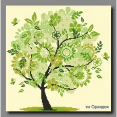 ОСЧ-54 Деревья -сезоны (Весна). Схема для вышивки бисером. Орхидея