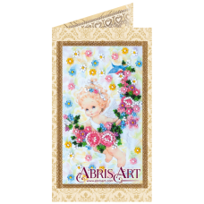 АО-140 Подарок ангелочка. Набор-открытка для вышивки бисером Абрис Арт