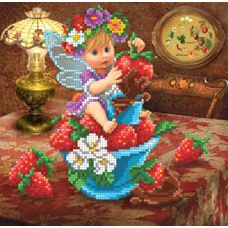 БИС-1615 Клубнично-шоколадная фея. Схема для вышивки бисером Арт Лар