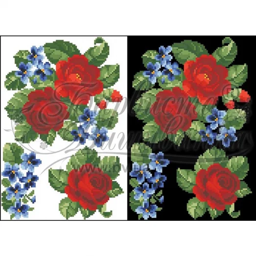 ФЛ-069 Водорастворимый флизелин. Барвиста Вишиванка