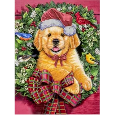 FLS-124 Санта-Бобик и все, все, все. Схема для вышивки бисером. Волшебная Страна