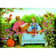 КМР-3043 За столом. Схема для вышивки бисером Краина Моих Мрий