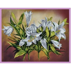 Р-232 Белые лилии. Набор для вышивки бисером. ТМ Картины Бисером
