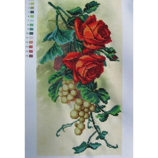 А-556 Красные розы. Схема для вышивки бисером ТМ  Ангелика
