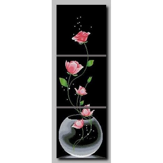 А-126 Триптих розы. Схема для вышивки бисером ТМ Орхидея