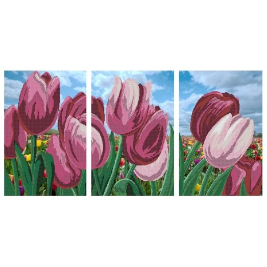 ЧКТ-3139 Триптих. Голландские тюльпаны. Схема для вышивки бисером Феникс
