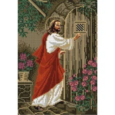 А4-И-266 Иисус стучится в дверь. Схема для вышивки бисером ТМ Acorns