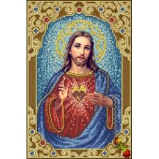 ИК3-0339 Святейшее Сердце Иисуса Христа(Под золотым сводом). Схема для вышивки бисером Феникс
