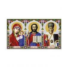 А5-И-333 Иконостас Иисус, Казанская, Николай. Схема для вышивки бисером ТМ Acorns