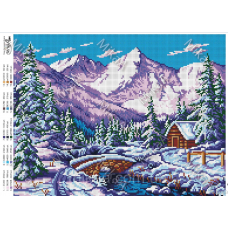 МИКА-2064 (А3) Зима в горах. Схема для вышивки бисером