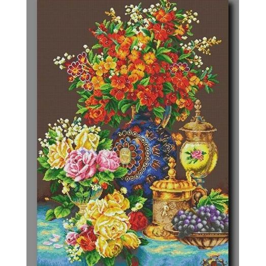 Мини-букет цветов из бисера 