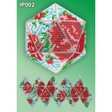 IP-002 Новогодний шар Розы. Набор для выкладки пластиковыми алмазиками ТМ Вдохновение