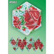 IP-002 Новогодний шар Розы. Набор для выкладки пластиковыми алмазиками ТМ Вдохновение