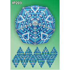 IP-203 Новогодний шар Льдинка. Набор для выкладки пластиковыми алмазиками ТМ Вдохновение