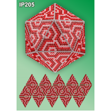 IP-205 Новогодний шар Красная Мозаика. Набор для выкладки пластиковыми алмазиками ТМ Вдохновение