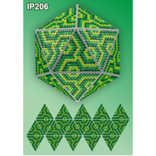 IP-206 Новогодний шар Зеленая Мозаика. Набор для выкладки пластиковыми алмазиками ТМ Вдохновение