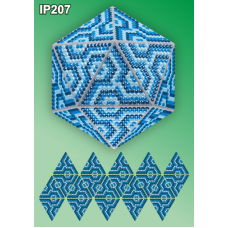 IP-207 Новогодний шар Синяя Мозаика. Набор для выкладки пластиковыми алмазиками ТМ Вдохновение