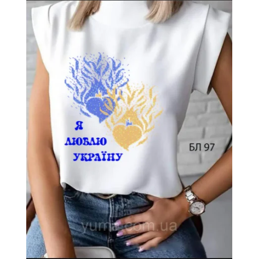 БЛ-097 Пошитая блузка Лилея под вышивку бисером. ТМ Юма