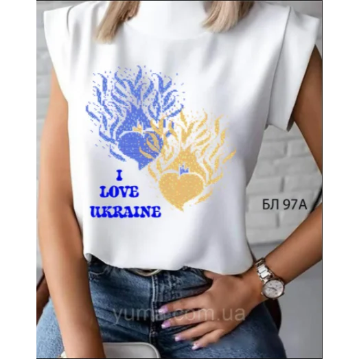 БЛ-097А Пошитая блузка Лилея под вышивку бисером. ТМ Юма