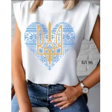 БЛ-096 Пошитая блузка Лилея под вышивку бисером. ТМ Юма