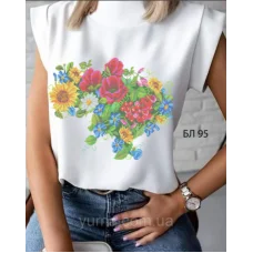 БЛ-095 Пошитая блузка Лилея под вышивку бисером. ТМ Юма