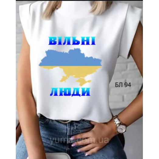 БЛ-094 Пошитая блузка Лилея под вышивку бисером. ТМ Юма