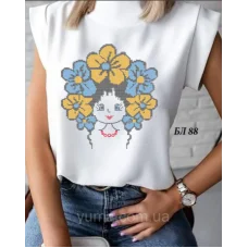 БЛ-088 Пошитая блузка Лилея под вышивку бисером. ТМ Юма