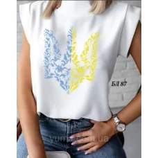 БЛ-087 Пошитая блузка Лилея под вышивку бисером. ТМ Юма