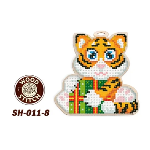 SH-011/8 Тигр. Восточный гороскоп. Заготовка для вышивки бисером. ТМ WoodStitch