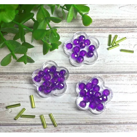 60001СТ Сиреневая прозрачная с переливом хрустальная бусина №6