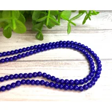 404ГСЛ Бусина стекляная темно синяя, 4 мм