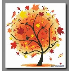 ОСЧ-56 Деревья -сезоны (Осень). Схема для вышивки бисером. Орхидея