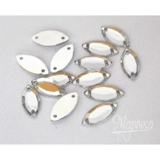 ДЭ-003 Камни пришивные серебрянные, 7*15 мм ДЭ-003 Камни пришивные серебрянные, 7*15 мм