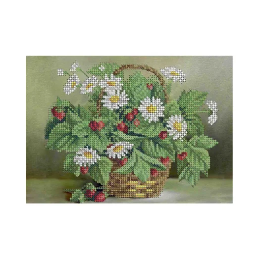 А5-Д-090 Корзинка с ромашками. Схема для вышивки бисером ТМ Acorns