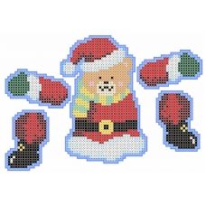 ФПК-5049 Ёлочная игрушка-новогодний медвежонок. Схема для вышивки бисером Феникс 