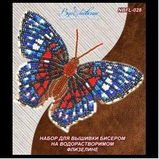 NBFL-028 Набор бабочка Красный Павлин на водорастворимом флизелине ТМ Вдохновение