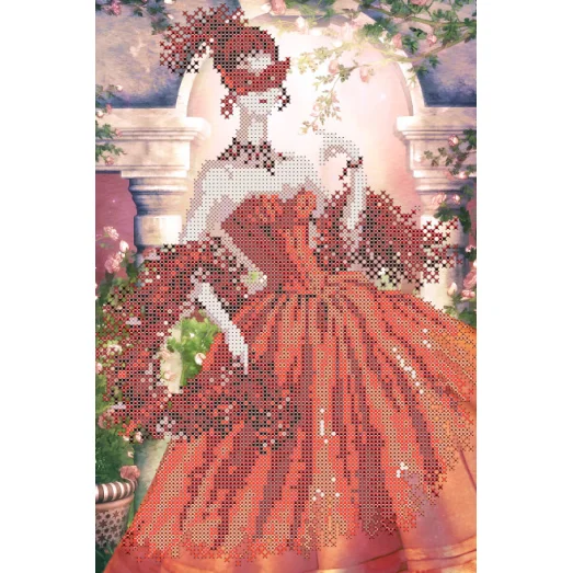 ФЧК-4053 Незнакомка в красном. Схема для вышивки бисером Феникс