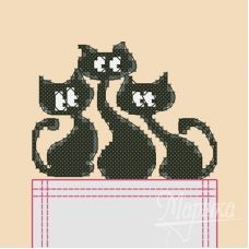 НКВ-004 Трио котов. Набор для вышивки нитками ТМ Маричка