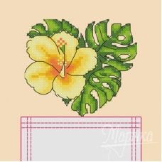 НКВ-009 Тропический цветок. Набор для вышивки нитками ТМ Маричка